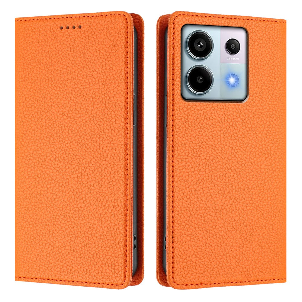 For Xiaomi Poco X6 5G / Xiaomi Redmi Note 13 Pro 5G Wallet Case RFID Blocking Litchi Texture Leather Mobile Cover