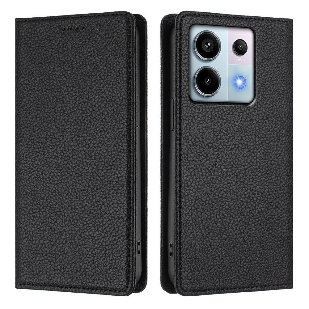 For Xiaomi Poco X6 5G / Xiaomi Redmi Note 13 Pro 5G Wallet Case RFID Blocking Litchi Texture Leather Mobile Cover