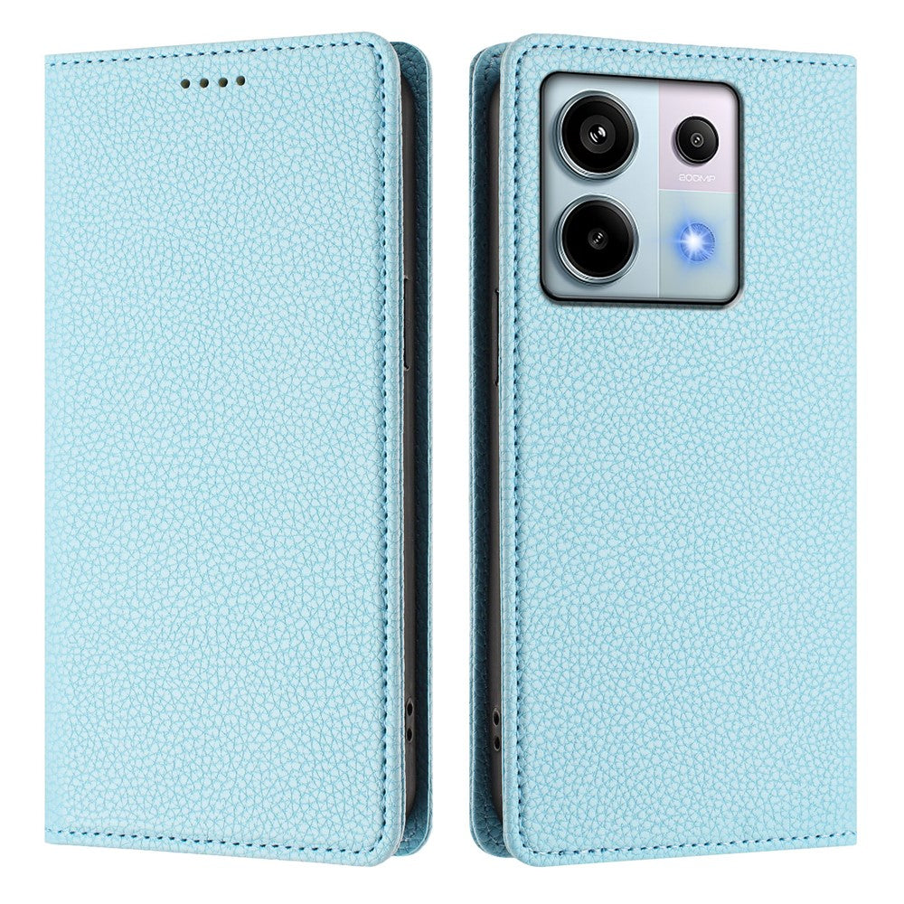 For Xiaomi Poco X6 5G / Xiaomi Redmi Note 13 Pro 5G Wallet Case RFID Blocking Litchi Texture Leather Mobile Cover