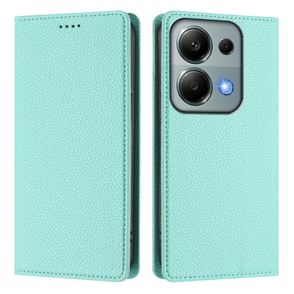 For Xiaomi Poco M6 Pro 4G / Xiaomi Redmi Note 13 Pro 4G Wallet Case RFID Blocking Litchi Texture Leather Mobile Cover