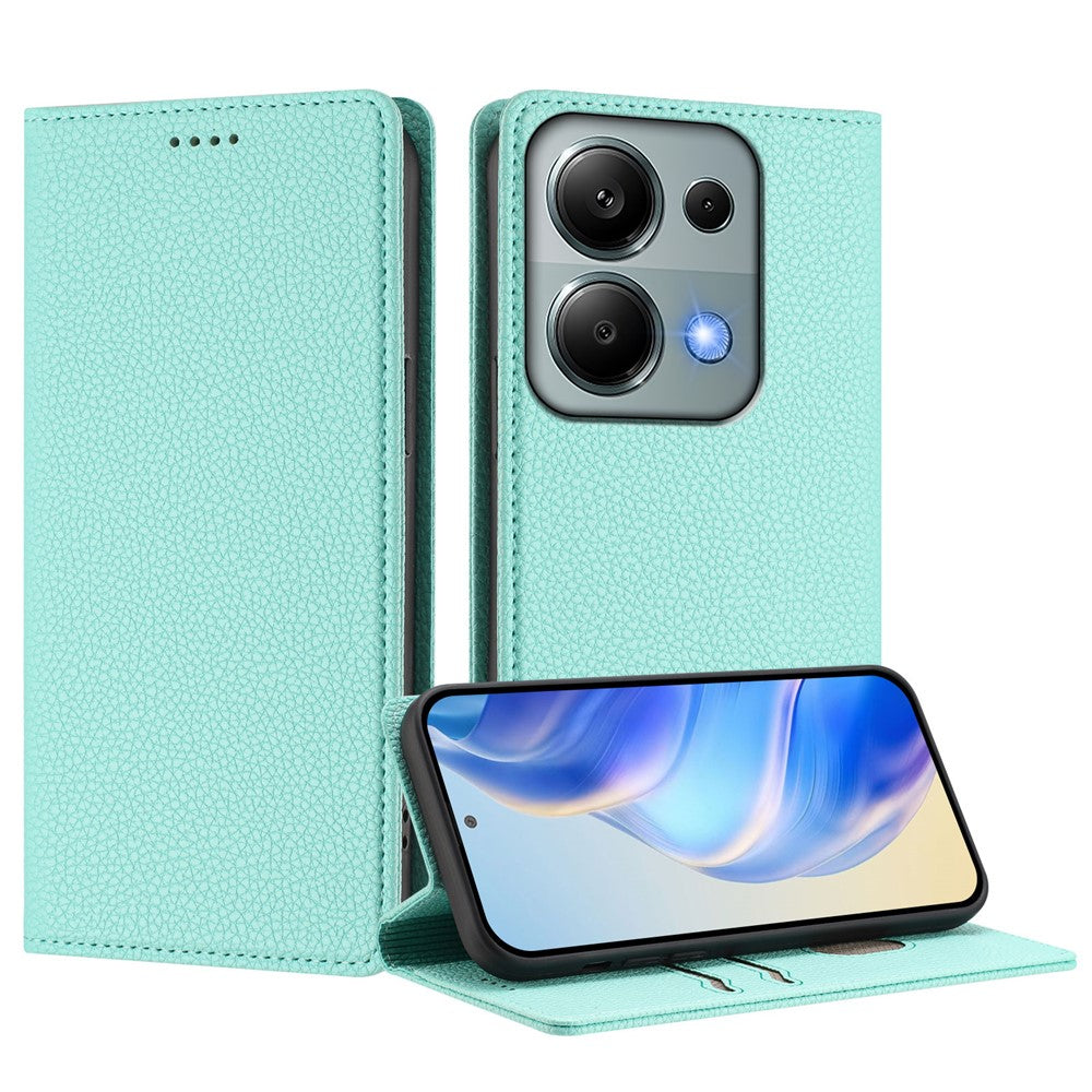 For Xiaomi Poco M6 Pro 4G / Xiaomi Redmi Note 13 Pro 4G Wallet Case RFID Blocking Litchi Texture Leather Mobile Cover