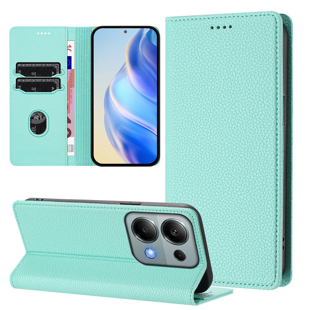 For Xiaomi Poco M6 Pro 4G / Xiaomi Redmi Note 13 Pro 4G Wallet Case RFID Blocking Litchi Texture Leather Mobile Cover