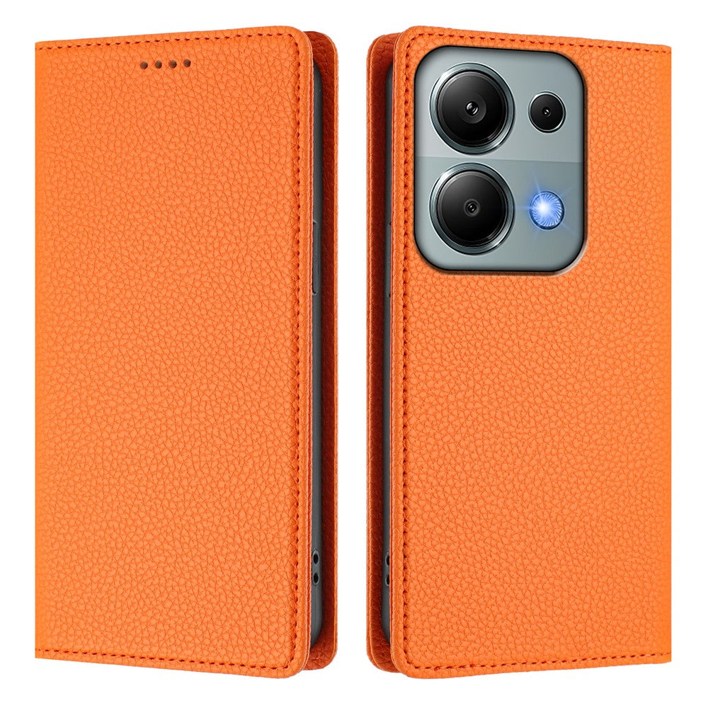For Xiaomi Poco M6 Pro 4G / Xiaomi Redmi Note 13 Pro 4G Wallet Case RFID Blocking Litchi Texture Leather Mobile Cover