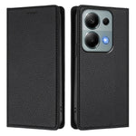 For Xiaomi Poco M6 Pro 4G / Xiaomi Redmi Note 13 Pro 4G Wallet Case RFID Blocking Litchi Texture Leather Mobile Cover