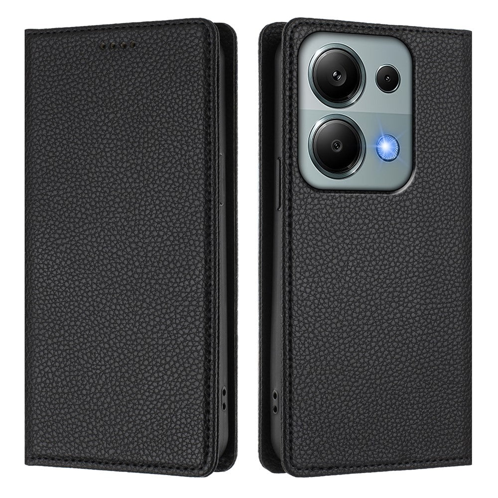 For Xiaomi Poco M6 Pro 4G / Xiaomi Redmi Note 13 Pro 4G Wallet Case RFID Blocking Litchi Texture Leather Mobile Cover