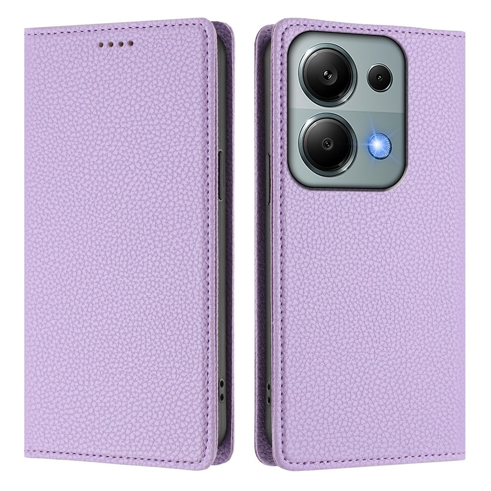For Xiaomi Poco M6 Pro 4G / Xiaomi Redmi Note 13 Pro 4G Wallet Case RFID Blocking Litchi Texture Leather Mobile Cover
