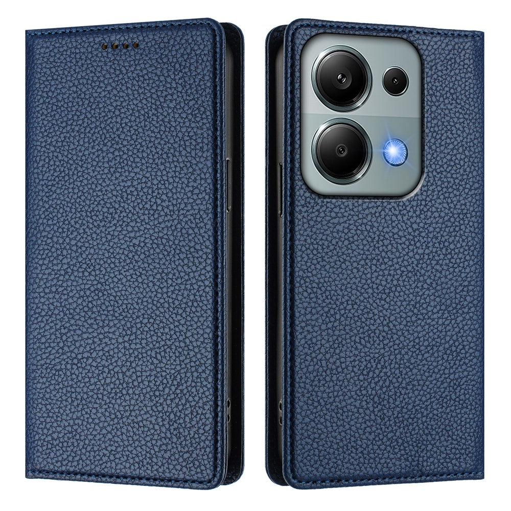 For Xiaomi Poco M6 Pro 4G / Xiaomi Redmi Note 13 Pro 4G Wallet Case RFID Blocking Litchi Texture Leather Mobile Cover