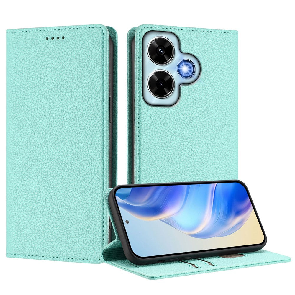 For Xiaomi Redmi Note 13 4G Wallet Case RFID Blocking Litchi Texture Leather Mobile Cover