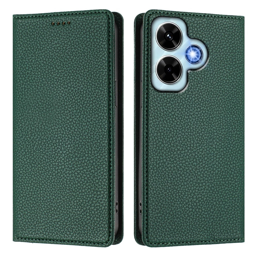 For Xiaomi Redmi Note 13 4G Wallet Case RFID Blocking Litchi Texture Leather Mobile Cover