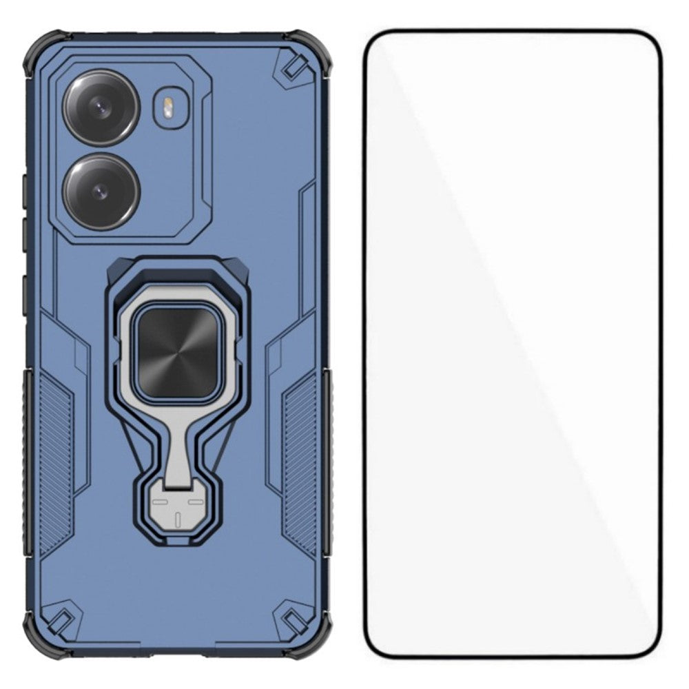 WANLONFENG For Xiaomi Redmi Turbo 4 5G Phone Case  PC TPU Back Cover Kickstand with Tempered Glass