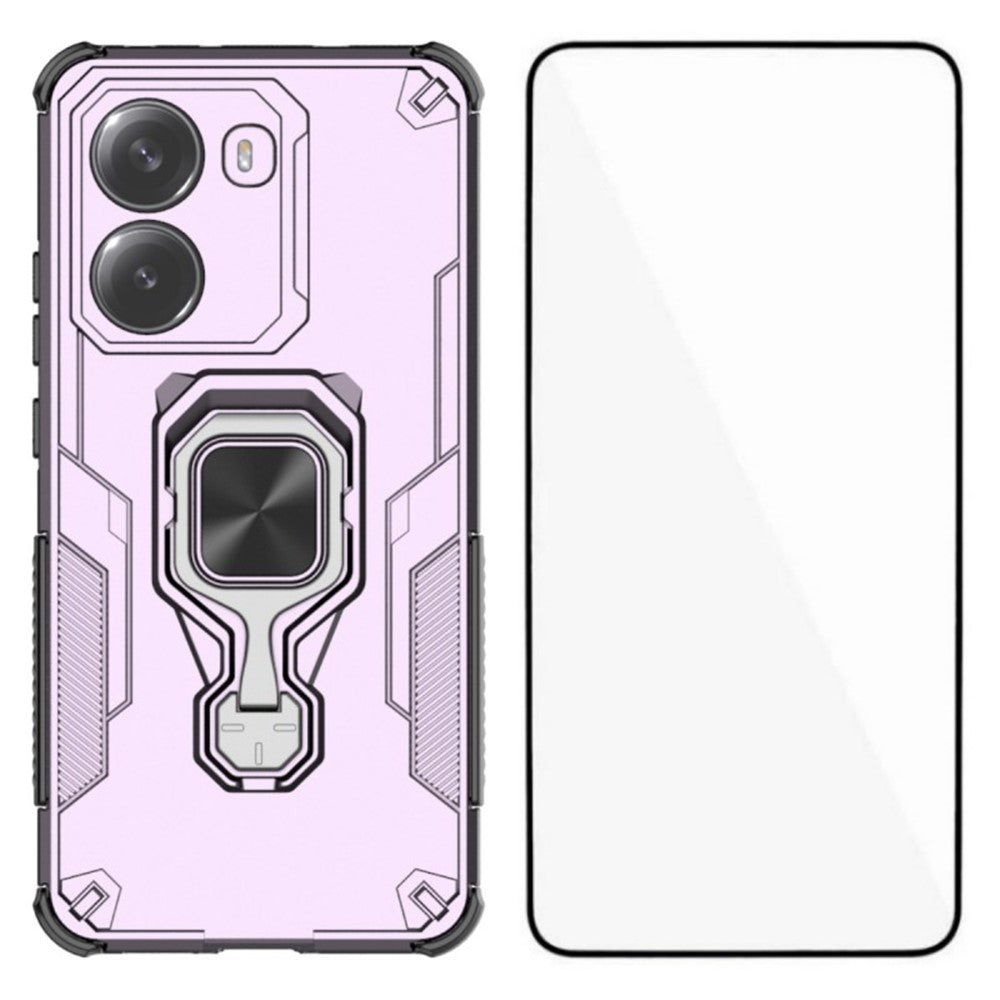 WANLONFENG For Xiaomi Redmi Turbo 4 5G Phone Case  PC TPU Back Cover Kickstand with Tempered Glass
