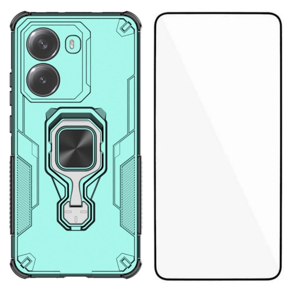 WANLONFENG For Xiaomi Redmi Turbo 4 5G Phone Case  PC TPU Back Cover Kickstand with Tempered Glass