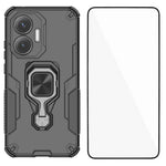 WANLONFENG För Xiaomi Poco F7 5G / Redmi Turbo 4 Pro 5G mobilskal PC TPU Baksida Stativ med Härdat Glas