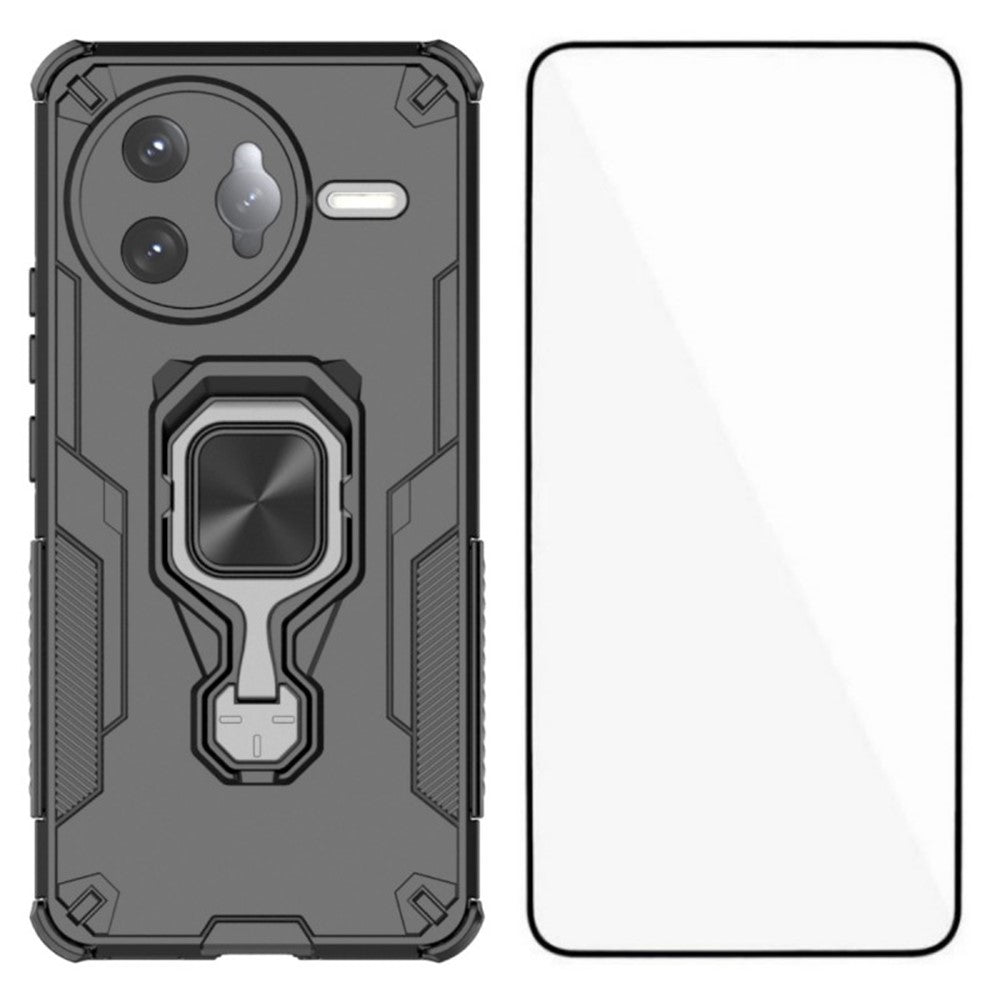 WANLONFENG För Xiaomi Poco F7 Ultra 5G / Xiaomi Redmi K80 Pro 5G mobilskal PC TPU Baksida Stativ med Härdat Glas