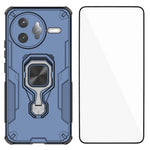 WANLONFENG För Xiaomi Poco F7 Ultra 5G / Xiaomi Redmi K80 Pro 5G mobilskal PC TPU Baksida Stativ med Härdat Glas
