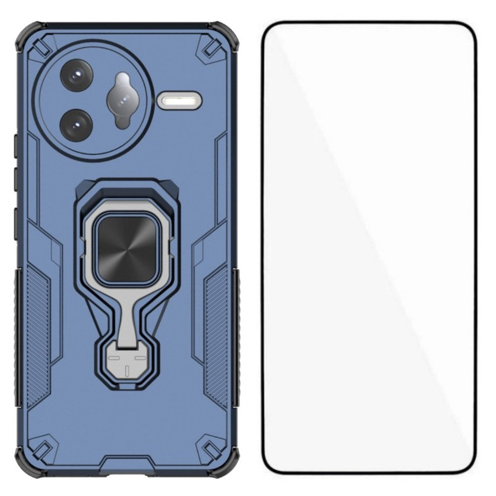 WANLONFENG För Xiaomi Poco F7 Ultra 5G / Xiaomi Redmi K80 Pro 5G mobilskal PC TPU Baksida Stativ med Härdat Glas