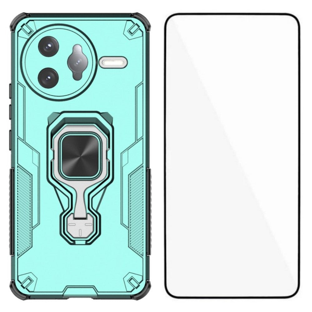 WANLONFENG För Xiaomi Poco F7 Ultra 5G / Xiaomi Redmi K80 Pro 5G mobilskal PC TPU Baksida Stativ med Härdat Glas