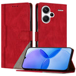 For Xiaomi Redmi Note 13 Pro+ 5G Leather Case Triangle Patchwork Wallet Stand Shockproof Phone Cover