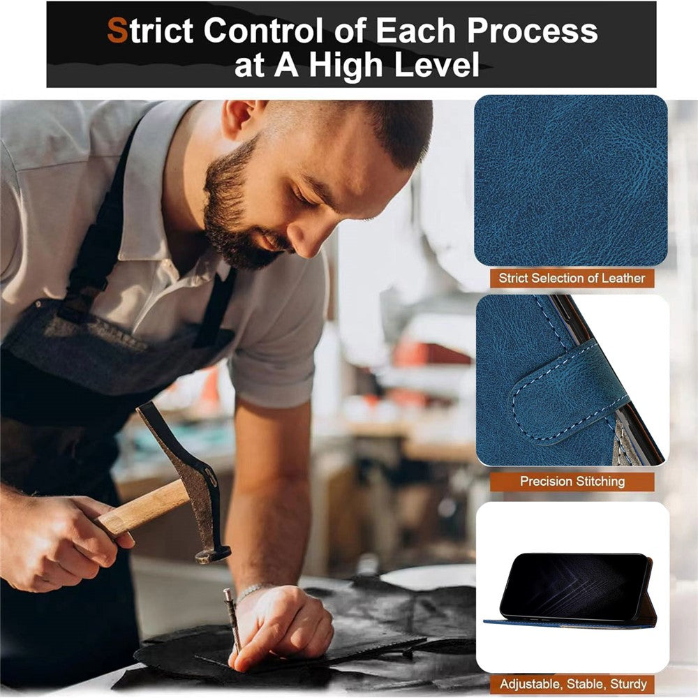 For Xiaomi Redmi Note 13 4G Leather Case Triangle Patchwork Wallet Stand Shockproof Phone Cover