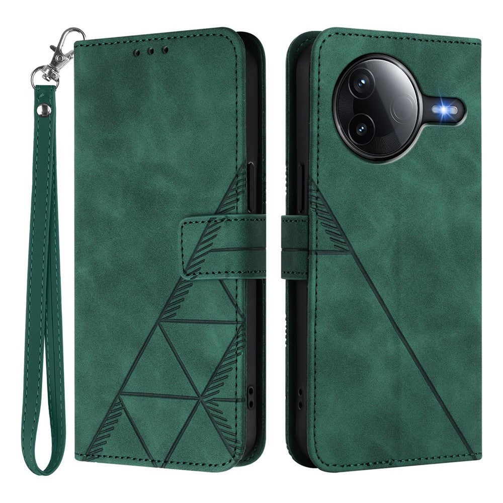 Xiaomi Redmi K80 5G / Xiaomi Poco F7 Pro 5G Läderfodral med Handrem Plånboksfodral mobilfodral