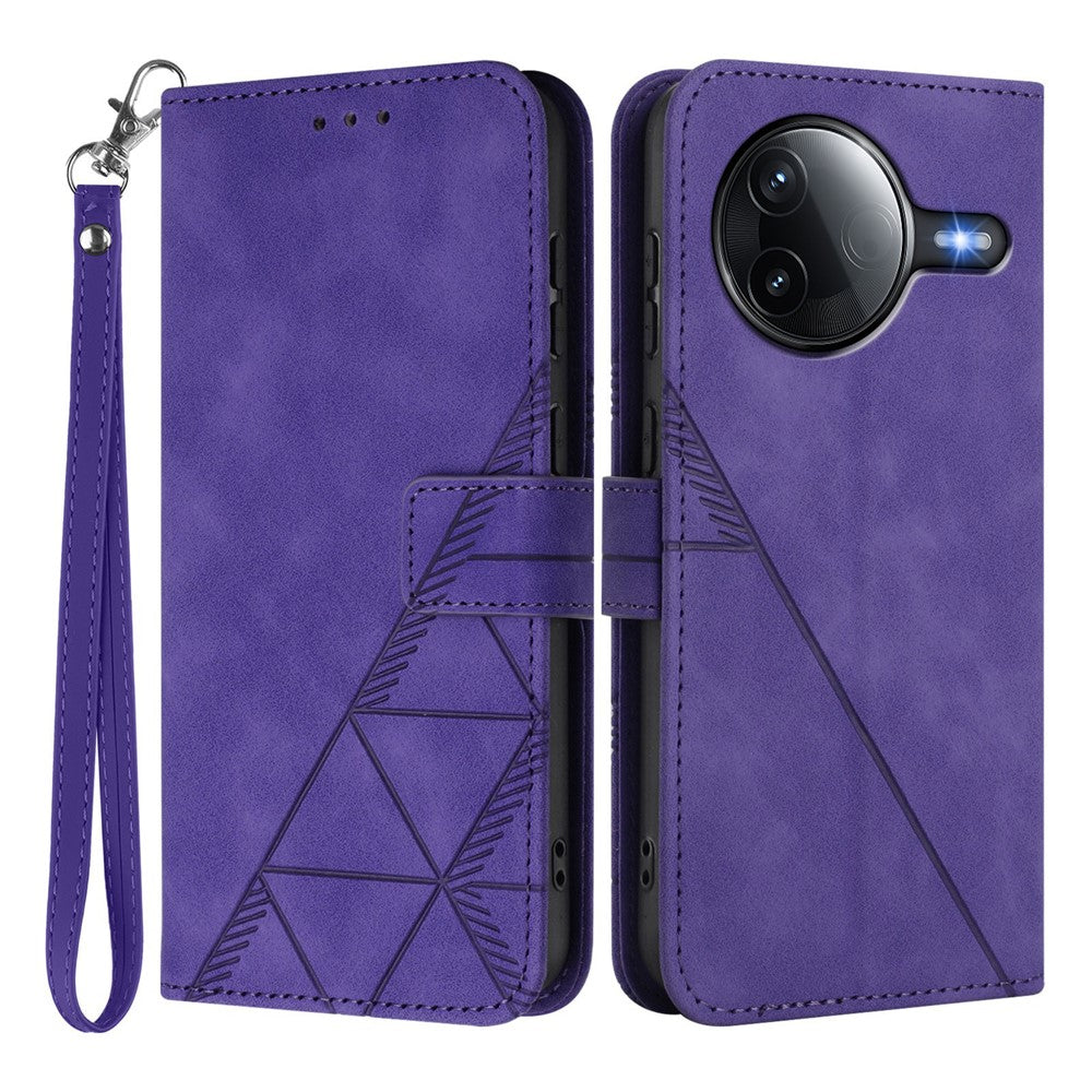 Xiaomi Redmi K80 5G / Xiaomi Poco F7 Pro 5G Läderfodral med Handrem Plånboksfodral mobilfodral