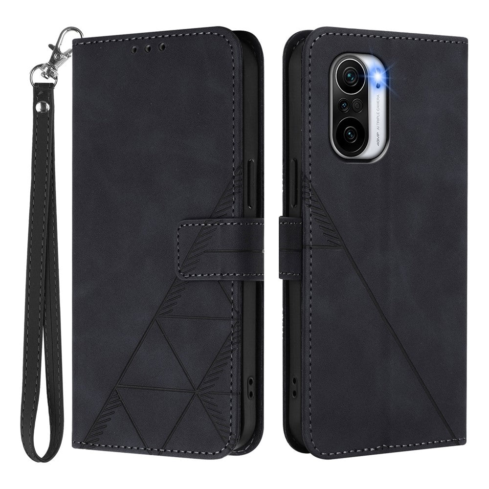 Xiaomi Poco F3 Läderfodral med Handrem Plånboksfodral mobilfodral