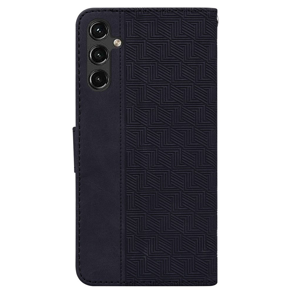 Samsung Galaxy A14 5G / A14 4G Geometrimönster Präglat Plånboksfodral i PU-läder + TPU-fodral med rem