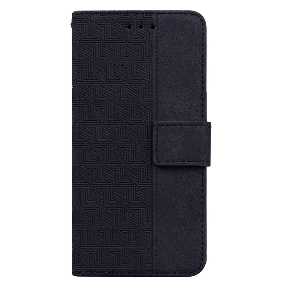 For Xiaomi Redmi A1 4G / A2 4G Geometry Pattern Imprinted PU Leather Stand Case Drop-proof Protective Phone Wallet Cover with Strap