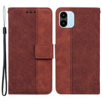 For Xiaomi Redmi A1 4G / A2 4G Geometry Pattern Imprinted PU Leather Stand Case Drop-proof Protective Phone Wallet Cover with Strap