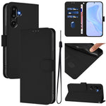 Til Samsung Galaxy M16 5G / Galaxy F16 5G Solid Farve Pung Læder Telefoncover med Rem