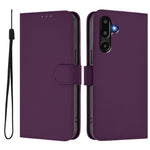 Til Samsung Galaxy M16 5G / Galaxy F16 5G Solid Farve Pung Læder Telefoncover med Rem
