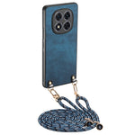 For Xiaomi Poco X7 5G Retro Leather Phone Back Cover with Adjustable Strap