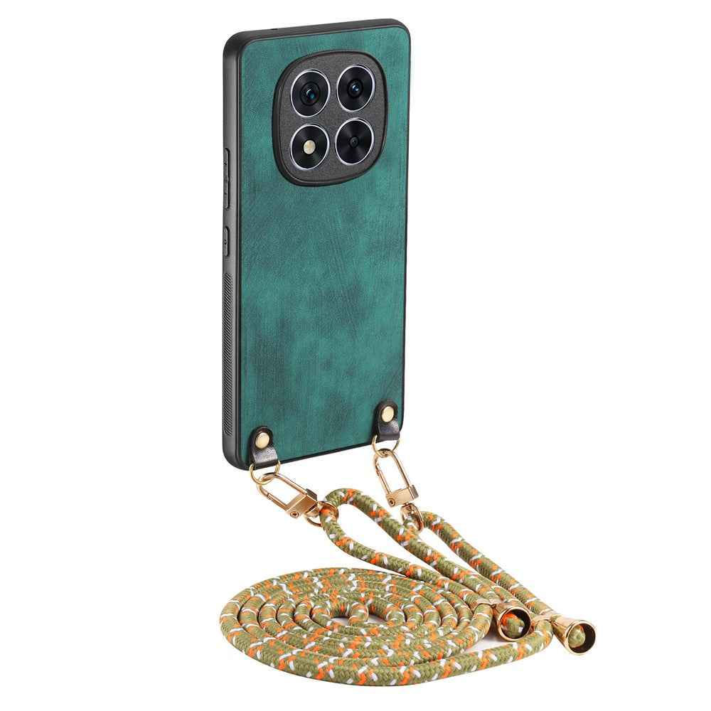 For Xiaomi Poco X7 5G Retro Leather Phone Back Cover with Adjustable Strap