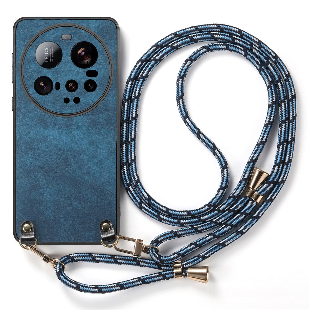 For Xiaomi 15 Ultra Retro Leather Phone Back Cover with Adjustable Strap
