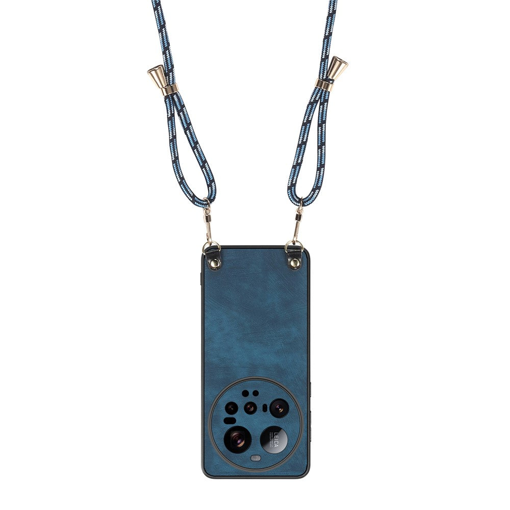 For Xiaomi 15 Ultra Retro Leather Phone Back Cover with Adjustable Strap
