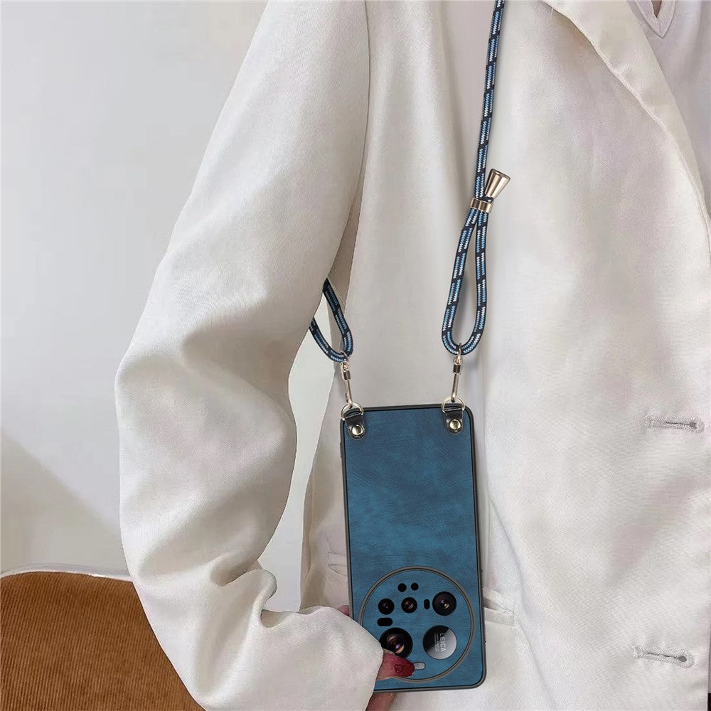 For Xiaomi 15 Ultra Retro Leather Phone Back Cover with Adjustable Strap