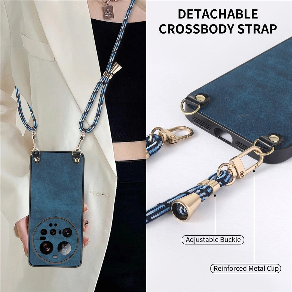 For Xiaomi 15 Ultra Retro Leather Phone Back Cover with Adjustable Strap