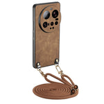 For Xiaomi 15 Ultra Retro Leather Phone Back Cover with Adjustable Strap
