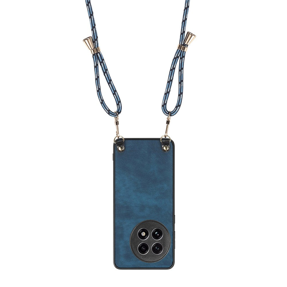 For OnePlus 13R 5G Retro Leather Phone Back Cover with Adjustable Strap