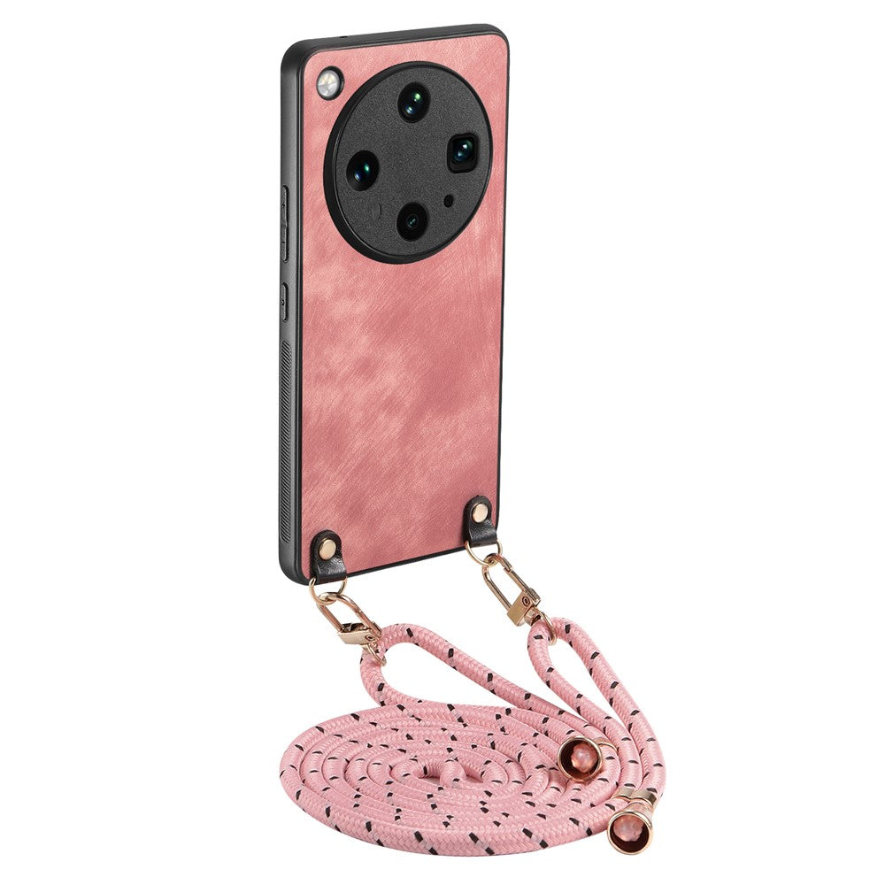 For Oppo Find X8 Ultra 5G Retro Leather Phone Back Cover with Adjustable Strap