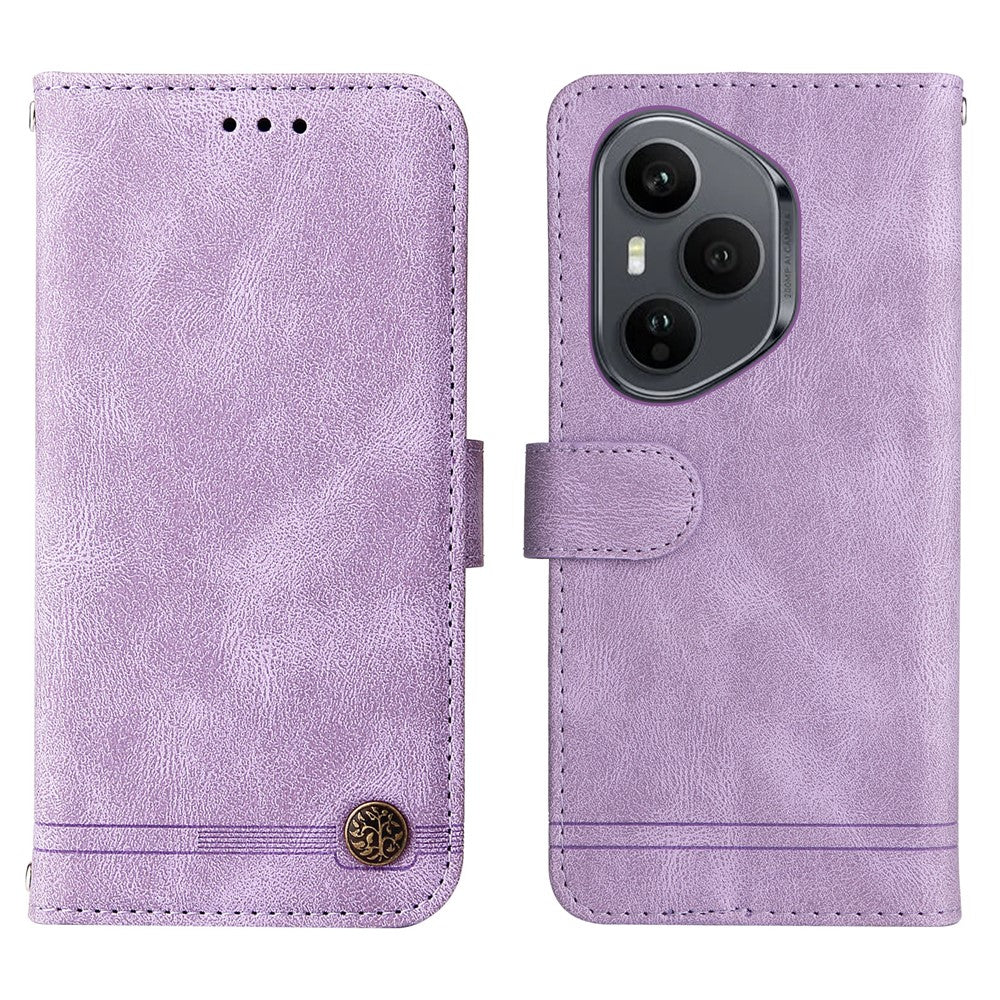 For Honor 400 Pro 5G (Global) Leather Wallet Cases Skin Touch Phone Cover Stand with Strap