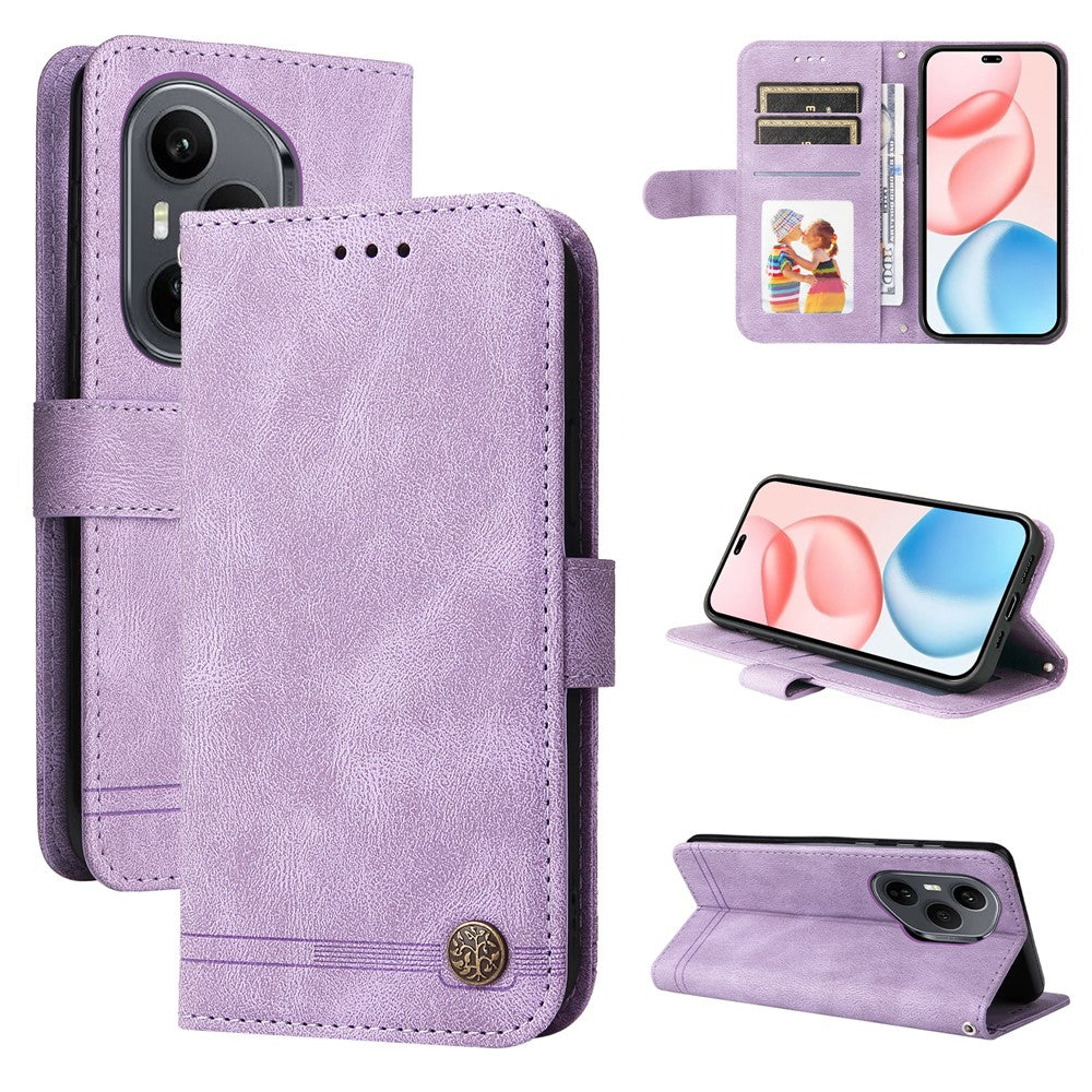 For Honor 400 Pro 5G (Global) Leather Wallet Cases Skin Touch Phone Cover Stand with Strap