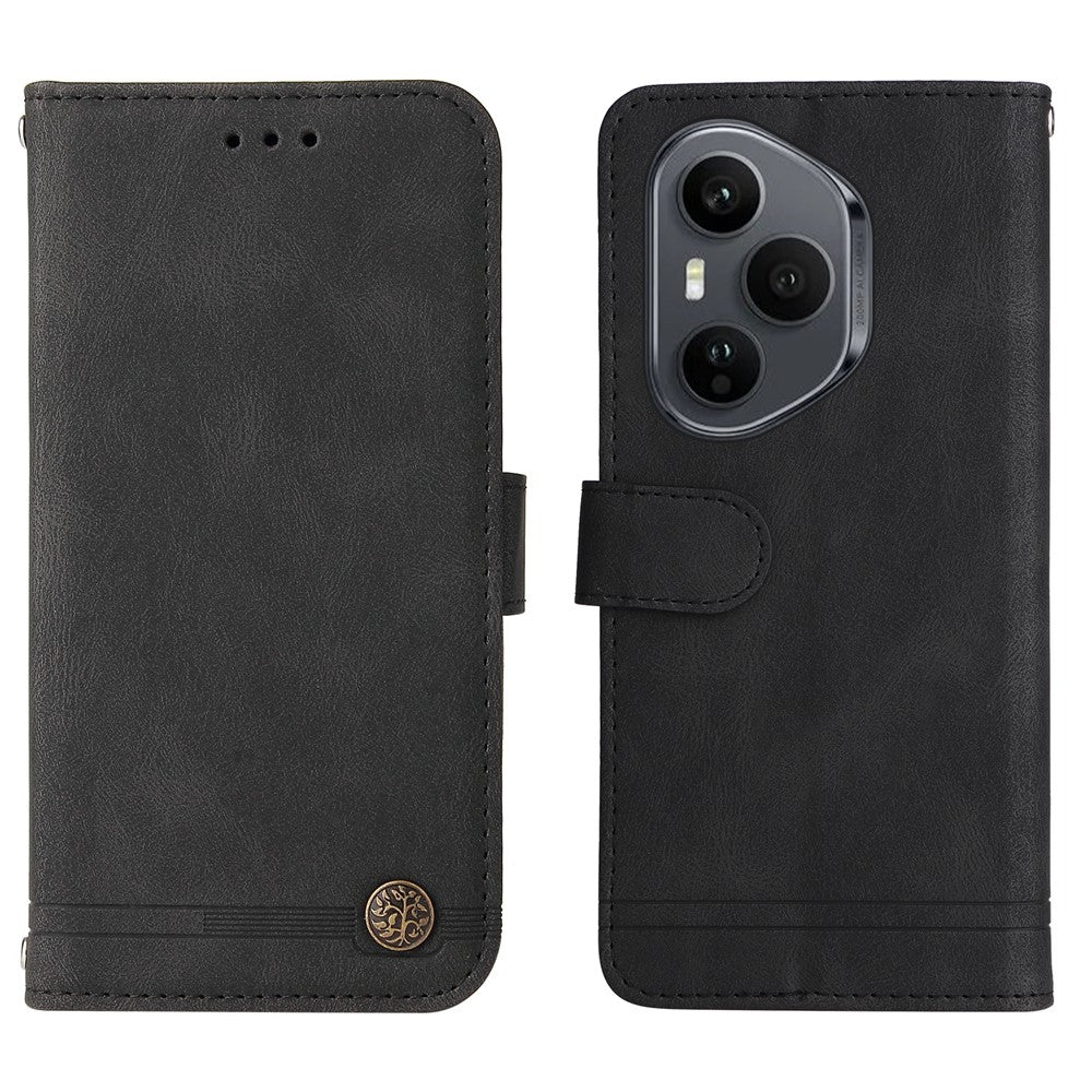 For Honor 400 Pro 5G (Global) Leather Wallet Cases Skin Touch Phone Cover Stand with Strap