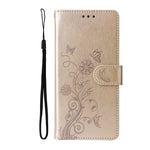For Honor 400 Pro 5G (Global) Leather Case Butterfly Floral Imprint Wallet Stand Cover