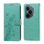 For Honor 400 Pro 5G (Global) Leather Case Butterfly Floral Imprint Wallet Stand Cover
