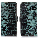 For Samsung Galaxy A08 5G / A08 4G / A07 4G / A06 4G / A06 5G Case Crocodile Texture Genuine Cow Leather Phone Wallet Cover