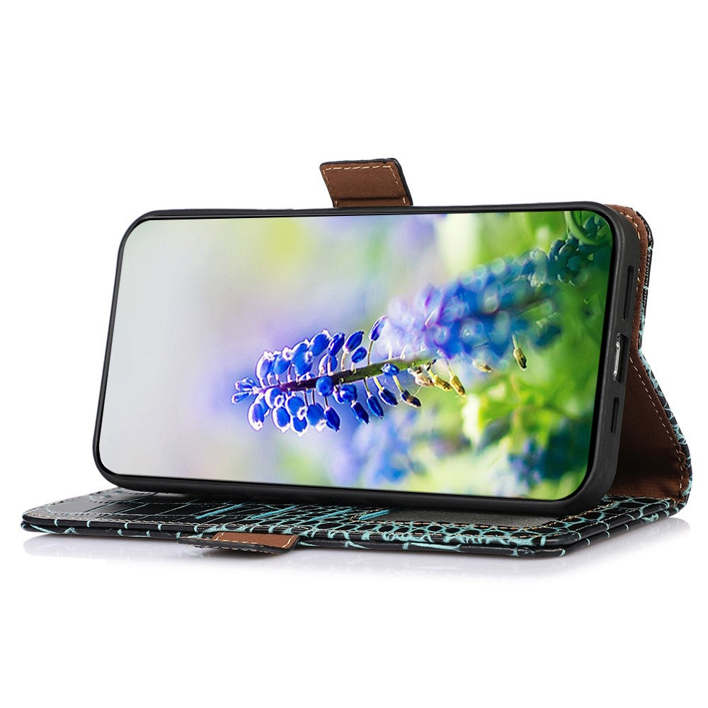 For Samsung Galaxy A08 5G / A08 4G / A07 4G / A06 4G / A06 5G Case Crocodile Texture Genuine Cow Leather Phone Wallet Cover