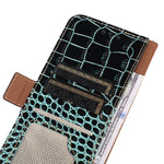 For Samsung Galaxy A08 5G / A08 4G / A07 4G / A06 4G / A06 5G Case Crocodile Texture Genuine Cow Leather Phone Wallet Cover
