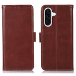 Samsung Galaxy A18 5G / A18 4G / A17 5G / A17 4G / A26 5G / A16 5G / A16 4G skal RFID-blockerande plånboksfodral i äkta nötskinn