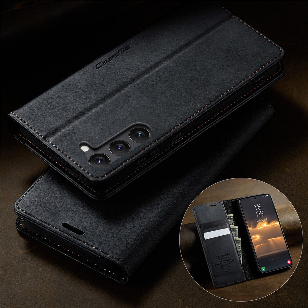 CASEME For Samsung Galaxy S23+ Case  033 Series RFID Blocking Wallet Stand Calf Texture Leather Phone Cover